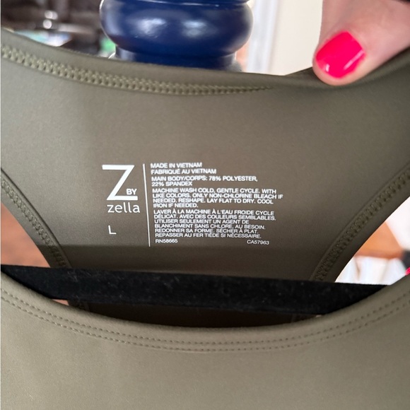 Zella Olive Green Racerback Midi dress, Size Large - Picture 3 of 8